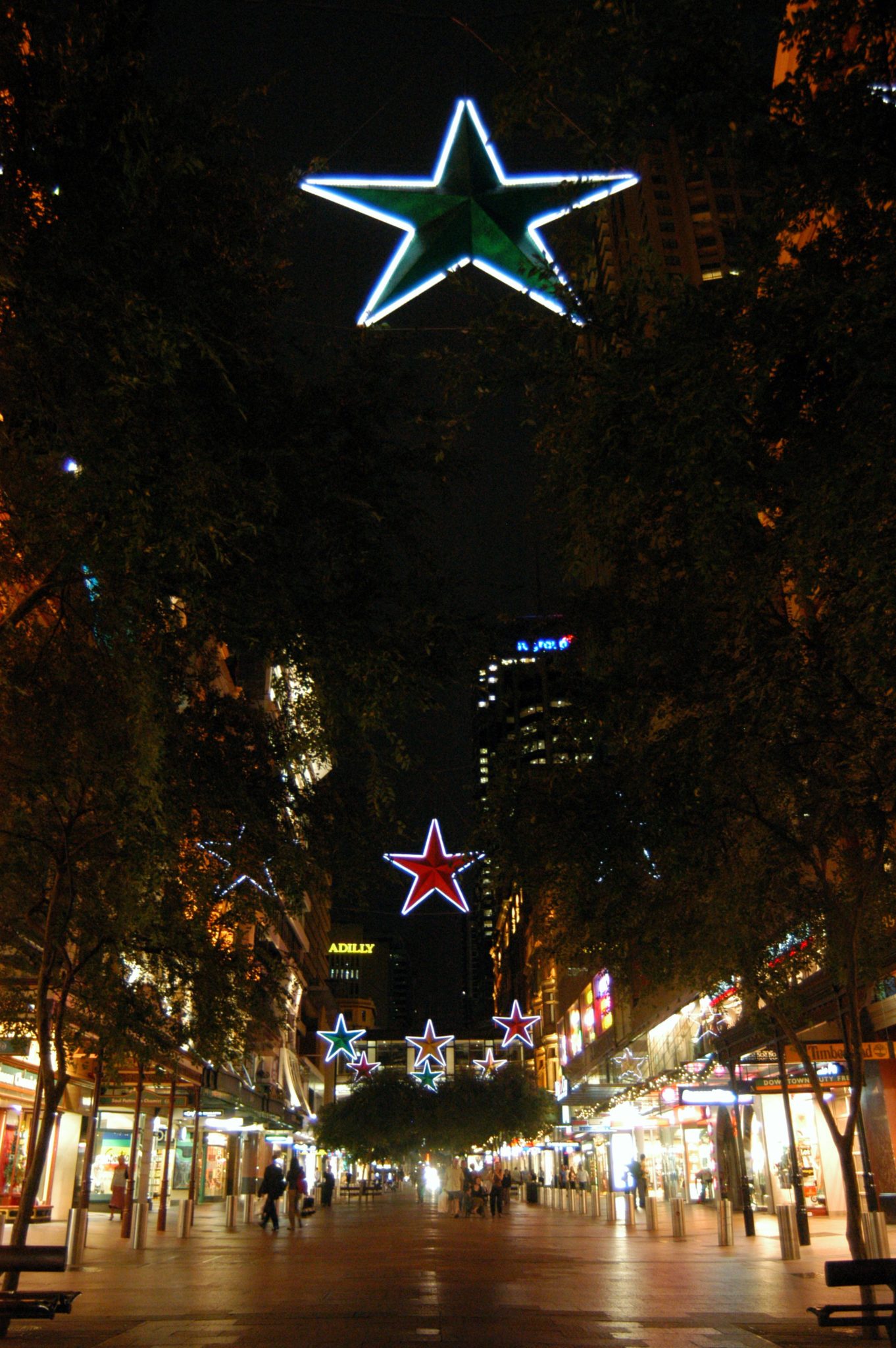 Christmas lighting at Pitt Street Mall Sydney